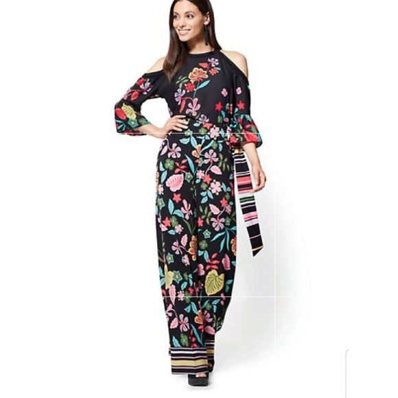 NY&C Black Floral Palazzo Pants - Picture 1 of 2